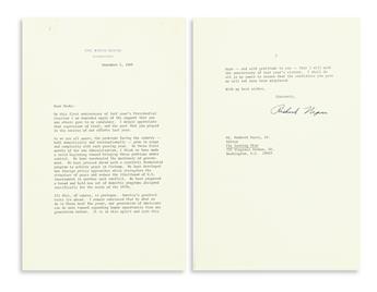 NIXON, RICHARD M. Archive of 10 typed letters, to Washington Evening Star editor Newbold Noyes Jr. (Dear Newby or Dear Mr. Noyes),